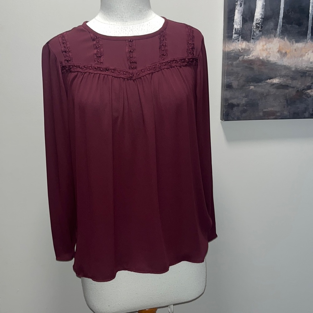 Loft burgundy blouse
